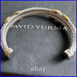 DAVlD Yurman 925 silver gold 10mm double x embellishment thickness bracelet