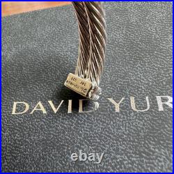 DAVlD Yurman 925 silver gold 10mm double x embellishment thickness bracelet