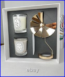 DIPTYQUE Set of Two 2.4 oz. Scented Candles with Carousel Feu de Bois & Ambre