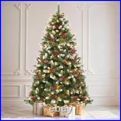 DWVO 6ft Pre-lit Christmas Tree, Pre-Decorated Artificial Christmas Trees for Ho DWVO 6ft Pre-lit Christmas Tree, Pre-Decorated Artificial Christmas Trees for Ho