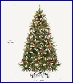 DWVO 6ft Pre-lit Christmas Tree, Pre-Decorated Artificial Christmas Trees for Ho DWVO 6ft Pre-lit Christmas Tree, Pre-Decorated Artificial Christmas Trees for Ho