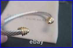 DavidYurman4mm ClassicCable Sterling Silver Bracelet & 18k Gold Dome Bangle
