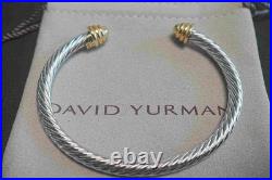 DavidYurman4mm ClassicCable Sterling Silver Bracelet & 18k Gold Dome Bangle