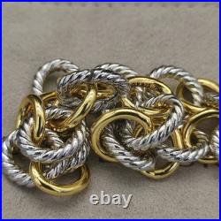 David/YurmanSterling/Silve& 18k Gold 18mm Oval Cable Link 7.5 Bracelet