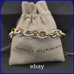 David/YurmanSterling/Silve& 18k Gold 18mm Oval Cable Link 7.5 Bracelet