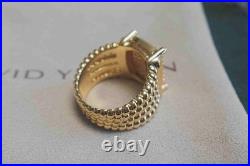 DavldYurmanSterling/18K GOLD/Wheaton/Pave Diamonds Ring 16x12mm Size 7