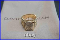 DavldYurmanSterling/18K GOLD/Wheaton/Pave Diamonds Ring 16x12mm Size 7