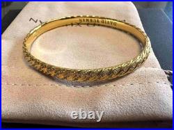 Davld Yu-rman Sculpted Cable Cuff Bracelet 18K Yellow Gold with Diamonds 6.2mm