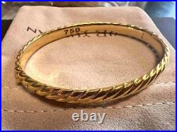 Davld Yu-rman/Sculpted Cable Cuff Bracelet 18K/Yellow Gold with Diamonds 6.2mm