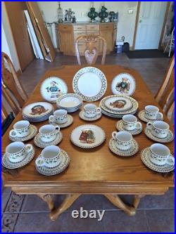 Debbie Mumm Vintage Christmas Bears 39 Pieces Dinnerware Grouping Sakura 1998