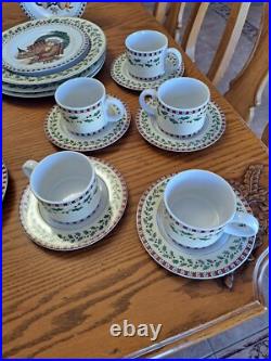 Debbie Mumm Vintage Christmas Bears 39 Pieces Dinnerware Grouping Sakura 1998