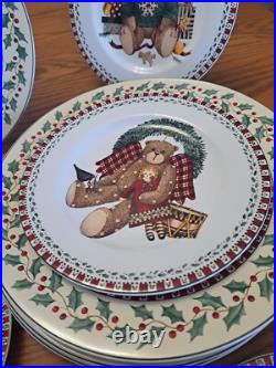 Debbie Mumm Vintage Christmas Bears 39 Pieces Dinnerware Grouping Sakura 1998