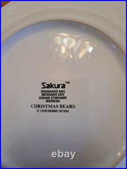 Debbie Mumm Vintage Christmas Bears 39 Pieces Dinnerware Grouping Sakura 1998