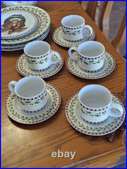 Debbie Mumm Vintage Christmas Bears 39 Pieces Dinnerware Grouping Sakura 1998