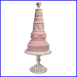 December Diamonds Large Pink Tiered Cake On Pedestal