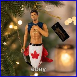 December Diamonds O Canada Hockey Merman Ornament 55-55054 Retired with Box HTF