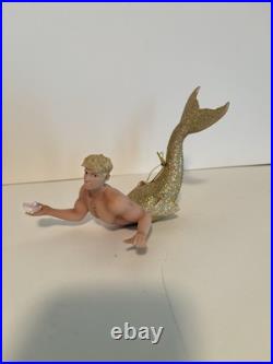 December Diamonds Pearl Diver Merman with Shell & Pearl Christmas Ornament December Diamonds Pearl Diver Merman with Shell & Pearl Christmas Ornament