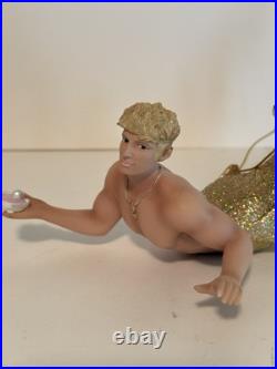 December Diamonds Pearl Diver Merman with Shell & Pearl Christmas Ornament December Diamonds Pearl Diver Merman with Shell & Pearl Christmas Ornament