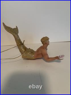 December Diamonds Pearl Diver Merman with Shell & Pearl Christmas Ornament December Diamonds Pearl Diver Merman with Shell & Pearl Christmas Ornament