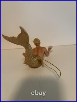 December Diamonds Pearl Diver Merman with Shell & Pearl Christmas Ornament December Diamonds Pearl Diver Merman with Shell & Pearl Christmas Ornament