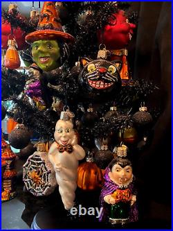Decorated Halloween Tree/Old World Christmas-Halloween Ornaments/Vintage/Rare Decorated Halloween Tree/Old World Christmas-Halloween Ornaments/Vintage/Rare