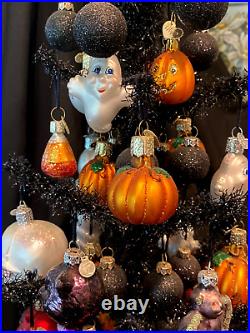 Decorated Halloween Tree/Old World Christmas-Halloween Ornaments/Vintage/Rare Decorated Halloween Tree/Old World Christmas-Halloween Ornaments/Vintage/Rare