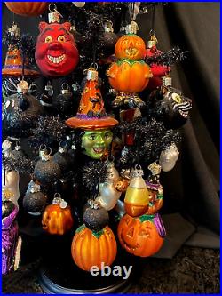 Decorated Halloween Tree/Old World Christmas-Halloween Ornaments/Vintage/Rare Decorated Halloween Tree/Old World Christmas-Halloween Ornaments/Vintage/Rare