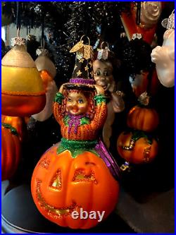 Decorated Halloween Tree/Old World Christmas-Halloween Ornaments/Vintage/Rare Decorated Halloween Tree/Old World Christmas-Halloween Ornaments/Vintage/Rare