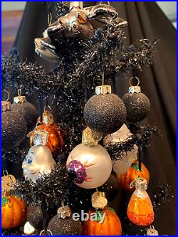 Decorated Halloween Tree/Old World Christmas-Halloween Ornaments/Vintage/Rare Decorated Halloween Tree/Old World Christmas-Halloween Ornaments/Vintage/Rare