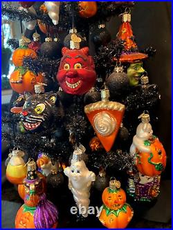 Decorated Halloween Tree/Old World Christmas-Halloween Ornaments/Vintage/Rare Decorated Halloween Tree/Old World Christmas-Halloween Ornaments/Vintage/Rare