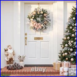 Decorbyhannah 24 Pre-Lit Christmas Wreath with Lights for Front Door