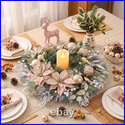 Decorbyhannah 24 Pre-Lit Christmas Wreath with Lights for Front Door