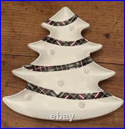 Discontinued & Rare Juliska Berry & Thread Set of 4 Christmas Party Plates