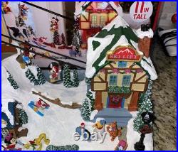 Disney 11in. Musical Ski Village Holiday Display with Lights, Music & Animation