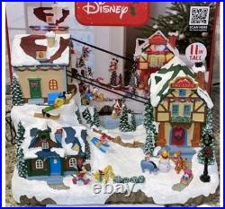 Disney 11in. Musical Ski Village Holiday Display with Lights, Music & Animation