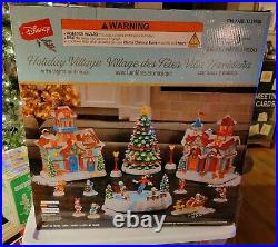 Disney 13 Piece Christmas Village Mickey Mouse Lights & Classic Holiday Music