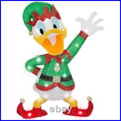 Disney 2.5-ft LED Donald Duck with Elf Outfit Christmas Yard Decoration