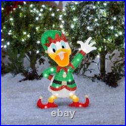 Disney 2.5-ft LED Donald Duck with Elf Outfit Christmas Yard Decoration