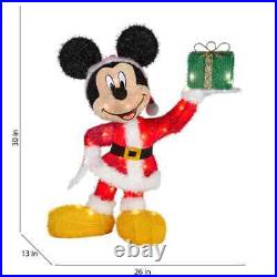 Disney 30-in Lighted Mickey Mouse as Santa Christmas Yard Decoration
