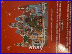 Disney Christmas Animated Holiday Village Clock Tower with Lights Music
