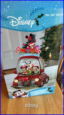 Disney Christmas LED Water Spinning Car Decoration Snow globe