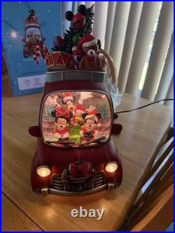 Disney Christmas LED Water Spinning Car Decoration Snow globe