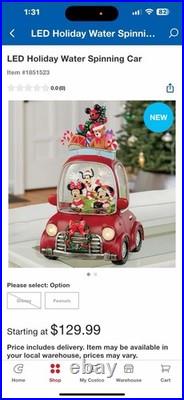 Disney Christmas LED Water Spinning Car Decoration Snow globe