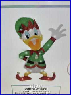 Disney Gemmy Christmas 2.5 ft LED Donald Duck Elf Tinsel Yard Sculpture NEW
