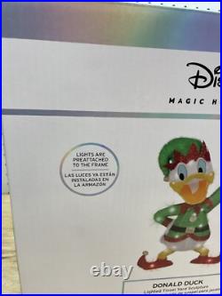 Disney Gemmy Christmas 2.5 ft LED Donald Duck Elf Tinsel Yard Sculpture NEW