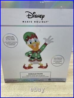 Disney Gemmy Christmas 2.5 ft LED Donald Duck Elf Tinsel Yard Sculpture NEW