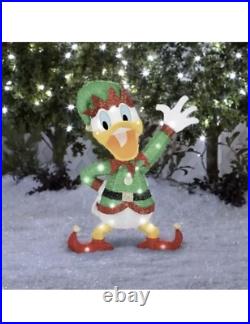 Disney Gemmy Christmas 2.5 ft LED Donald Duck Elf Tinsel Yard Sculpture NEW