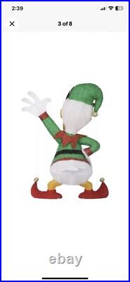 Disney Gemmy Christmas 2.5 ft LED Donald Duck Elf Tinsel Yard Sculpture NEW