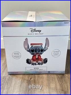 Disney Magic 3D Holiday Lighted Stitch withSanta Hat-2.3 Ft Tall-35 LEDs-Tinsel