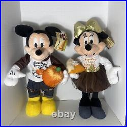 Disney Mickey & Minnie Mouse Thanksgiving Fall Harvest Greeter Set Brand New